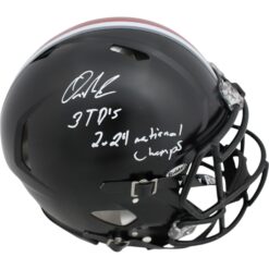 Quinshon Judkins Autographed/Signed Ohio State Buckeyes Pro Helmet 2 Ins Beckett Witness 49643