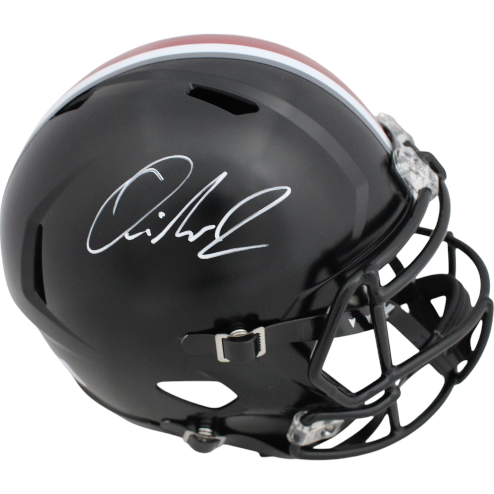 John Riggins Autographed Washington Redskins Logo Football Beckett Witness 49314