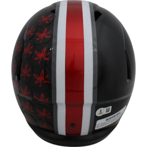 Quinshon Judkins Autographed/Signed Ohio State Buckeyes Black F/S Helmet Beckett Witness 49638