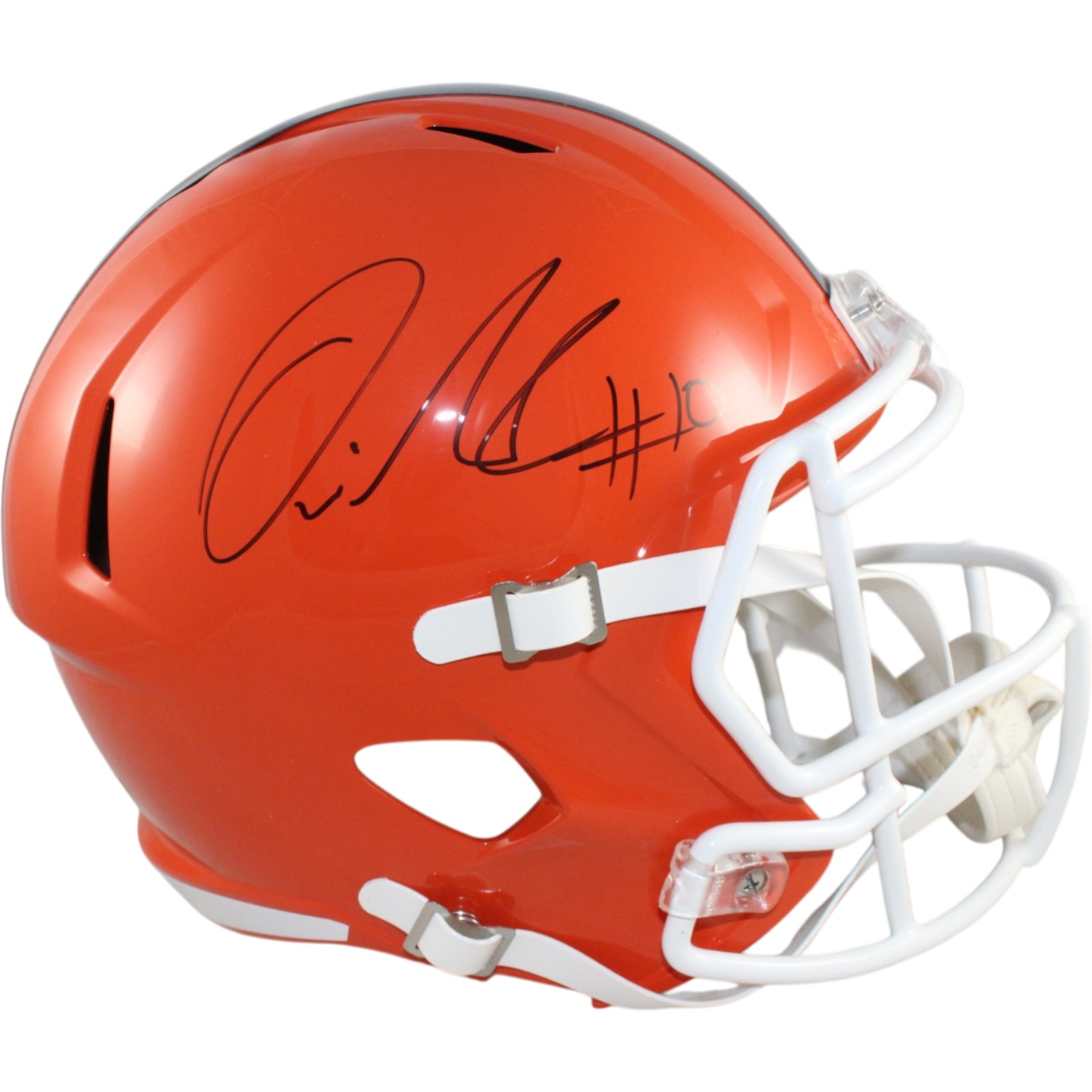 Quinshon Judkins Autographed Cleveland Browns F/S Helmet Beckett Witness 55162