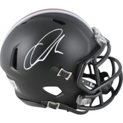 Quinshon Judkins Autographed/Signed Ohio State Buckeyes Black Mini Helmet Beckett Witness 49614