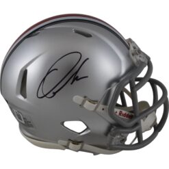 Quinshon Judkins Autographed/Signed Ohio State Buckeyes Speed Mini Helmet Beckett Witness 49614