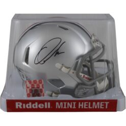 Quinshon Judkins Autographed/Signed Ohio State Buckeyes Speed Mini Helmet Beckett Witness 49614