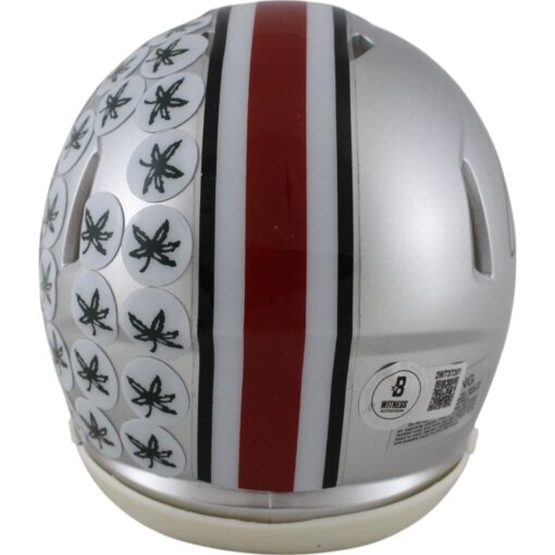 Quinshon Judkins Autographed/Signed Ohio State Buckeyes Speed Mini Helmet Beckett Witness 49614