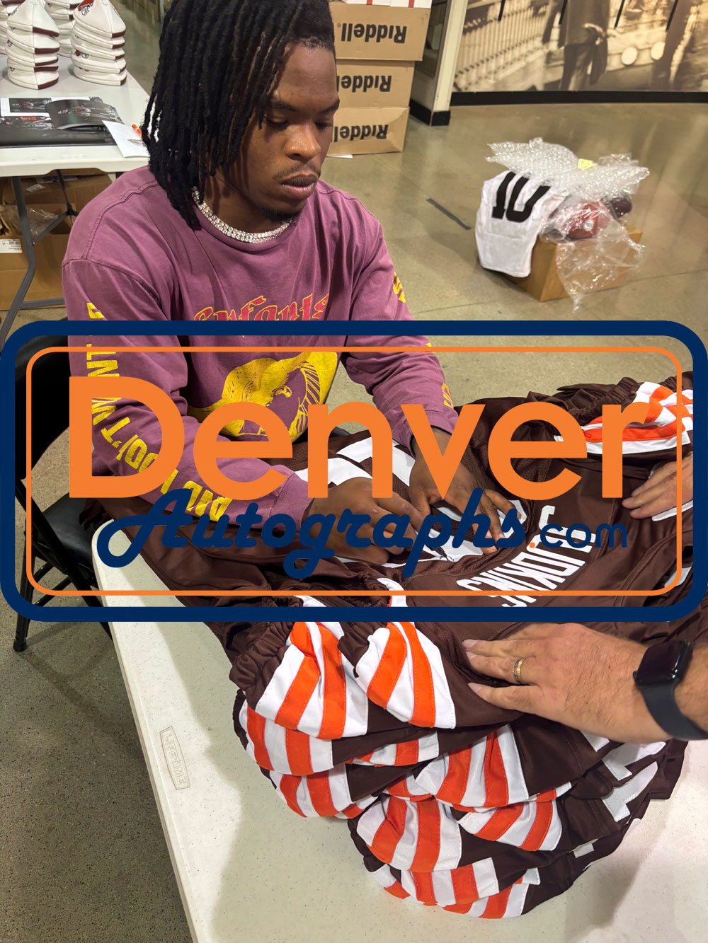 Quinshon Judkins Autographed Pro Style sz XL Brown Jersey Beckett Witness 53124 5 Quinshon Judkins Autographed Pro Style sz XL Brown Jersey Beckett Witness 53124