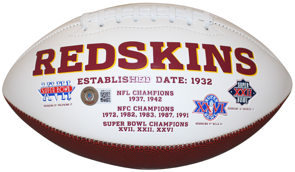 Sonny Jurgensen Signed Washington Redskins Logo Football HOF Beckett