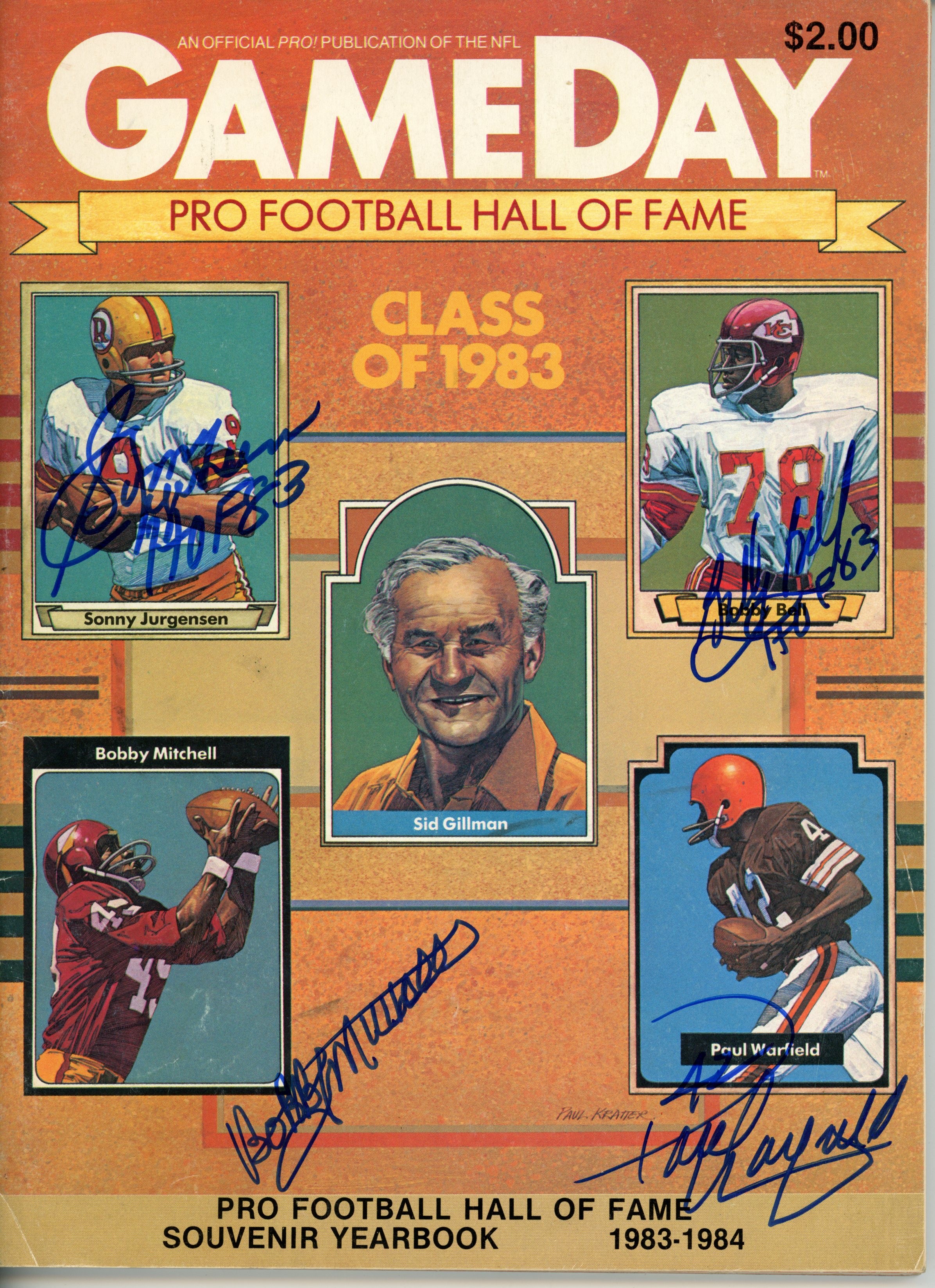 Jurgenson Mitchell Warfield Bell Signed Hall of Fame 1983 Magazine JSA 55092