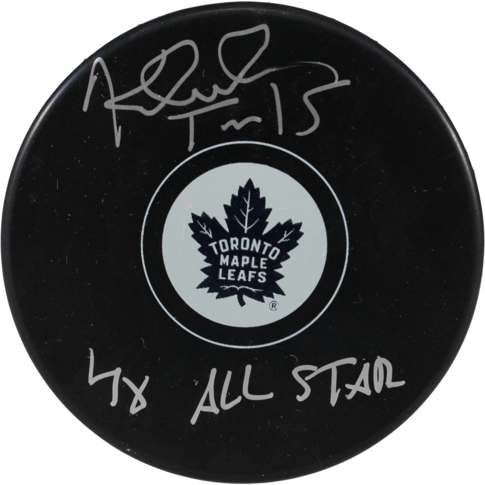 Tomas Kaberle Autographed Toronto Maple Leafs Logo Puck 4x All Star JSA 53988