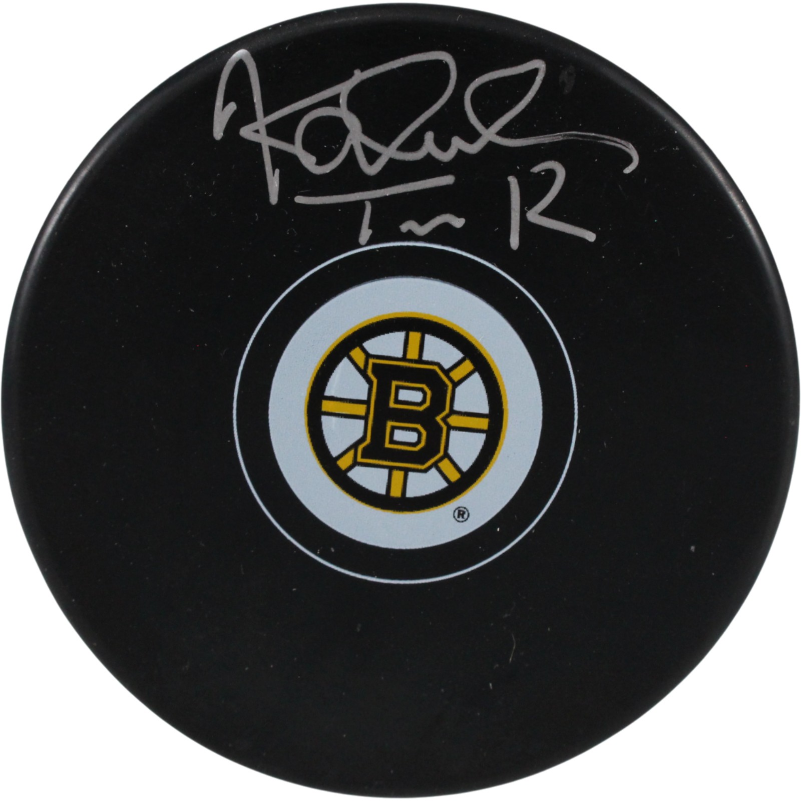 Tomas Kaberle Autographed/Signed Boston Bruins Logo Puck JSA 53949