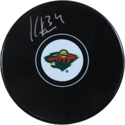 Kaapo Kahkonen Autographed/Signed Minnesota Wild Logo Puck Fanatics 53826