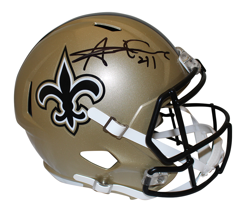 Alvin Kamara Autographed New Orleans Saints F/S Speed Helmet Beckett