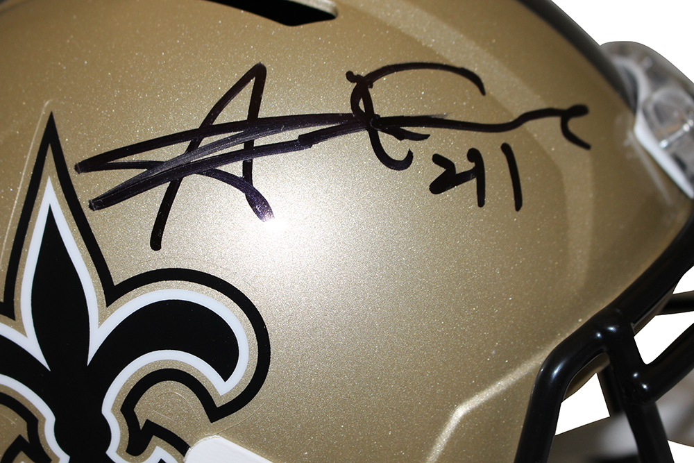 Alvin Kamara Autographed New Orleans Saints F/S Speed Helmet Beckett