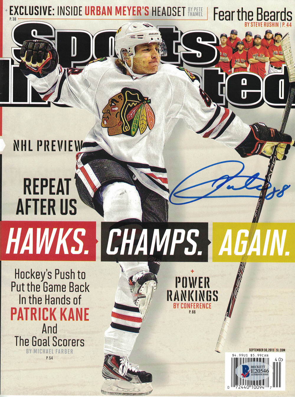 Patrick Kane Signed Chicago Blackhawks Sports Illustrated 9 30 13 Bas Denver Autographs Patrick Kane Signed Chicago Blackhawks Sports Illustrated 9 30 13 Bas Denver Autographs
