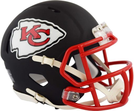 Kansas City Chiefs Black Matte Speed Mini Helmet New In Box 10677