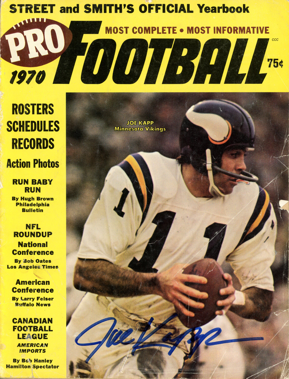 Joe Kapp Autographed/Signed 1970 Pro Football Magazine Beckett