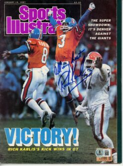 Rich Karlis Signed Denver Broncos Sports Illustrated 1/19/87 Beckett 56141