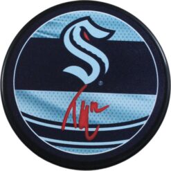 Tye Kartye Autographed/Signed Seattle Kraken Reverse Retro Puck Fanatics 53828