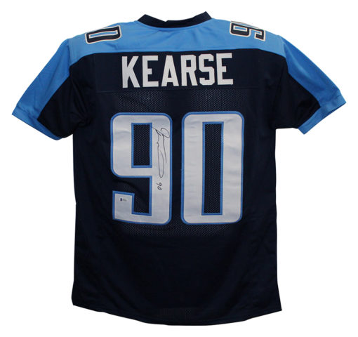 Jevon Kearse Autographed/Signed Tennessee Titans Blue XL Jersey BAS 24929