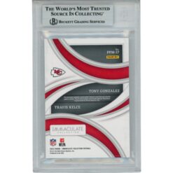 Travis Kelce Tony Gonzalez Signed Immaculate Past&Present Patch Card BAS 47433