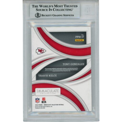 Travis Kelce Tony Gonzalez Signed Immaculate Past&Present Patch Card BAS 47433
