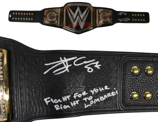 Travis Kelce Autographed/Signed WWE Championship Replica Belt BAS 26568
