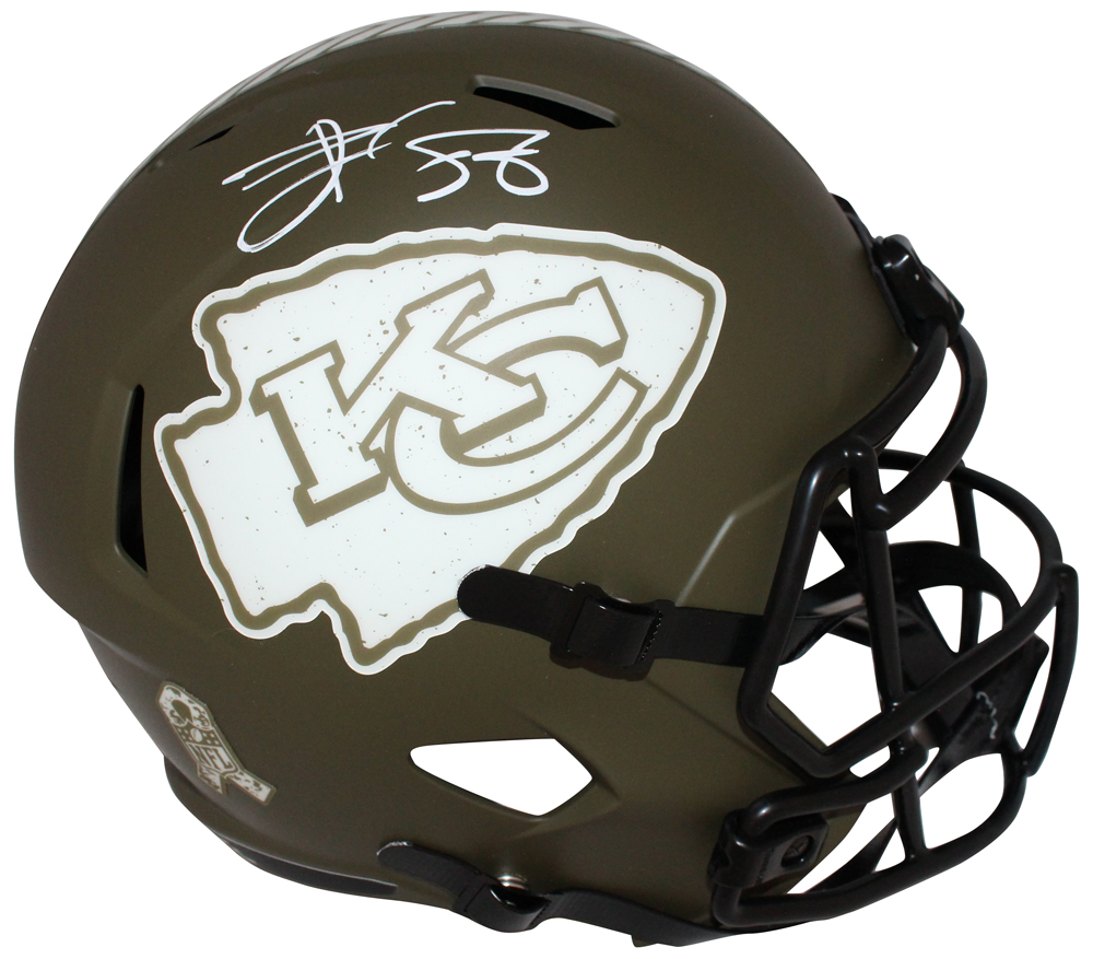 Travis Kelce Signed Kansas City Salute F/S Helmet Beckett 41045
