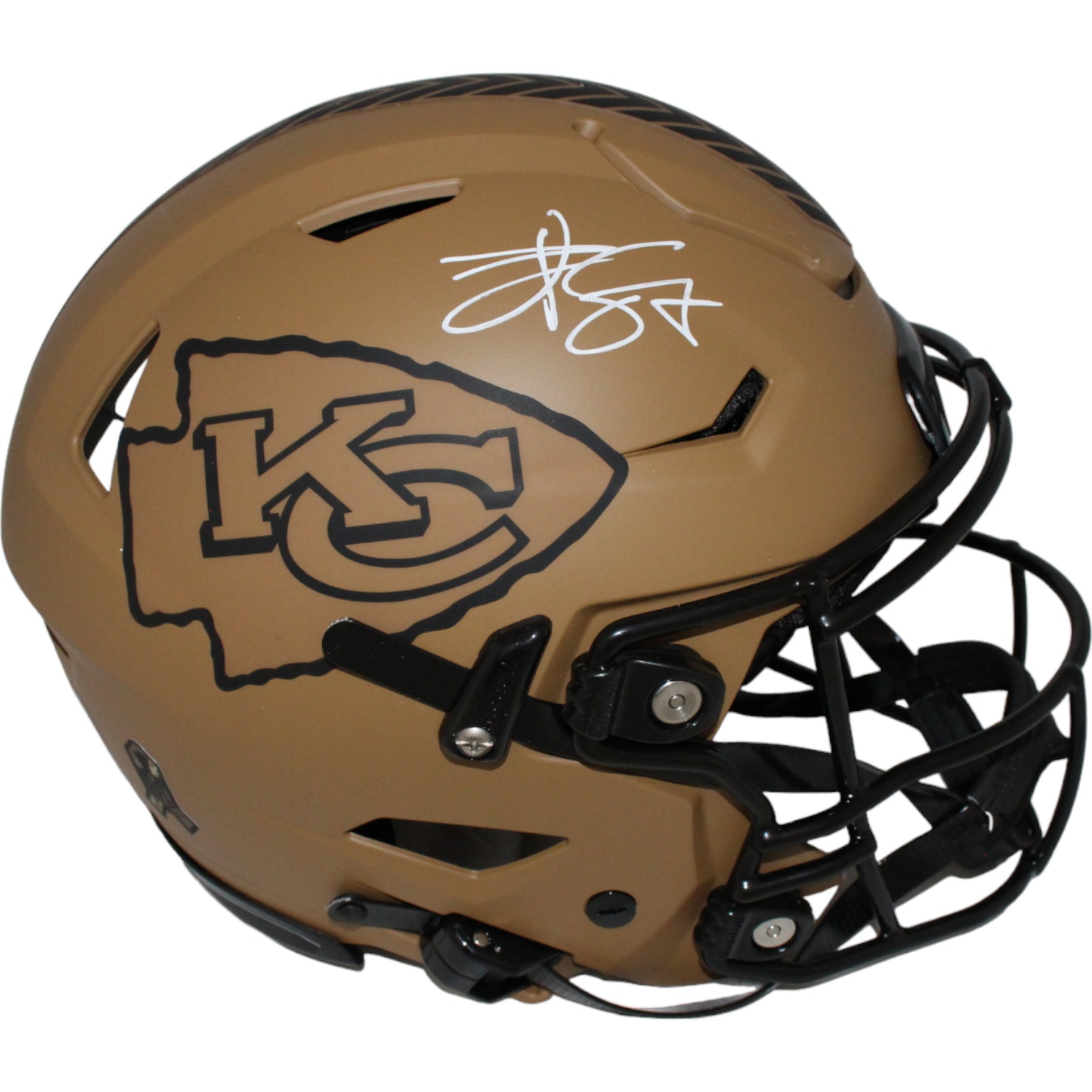 Travis Kelce Signed KC Chiefs '23 Salute Pro SpeedFlex Helmet  BAS