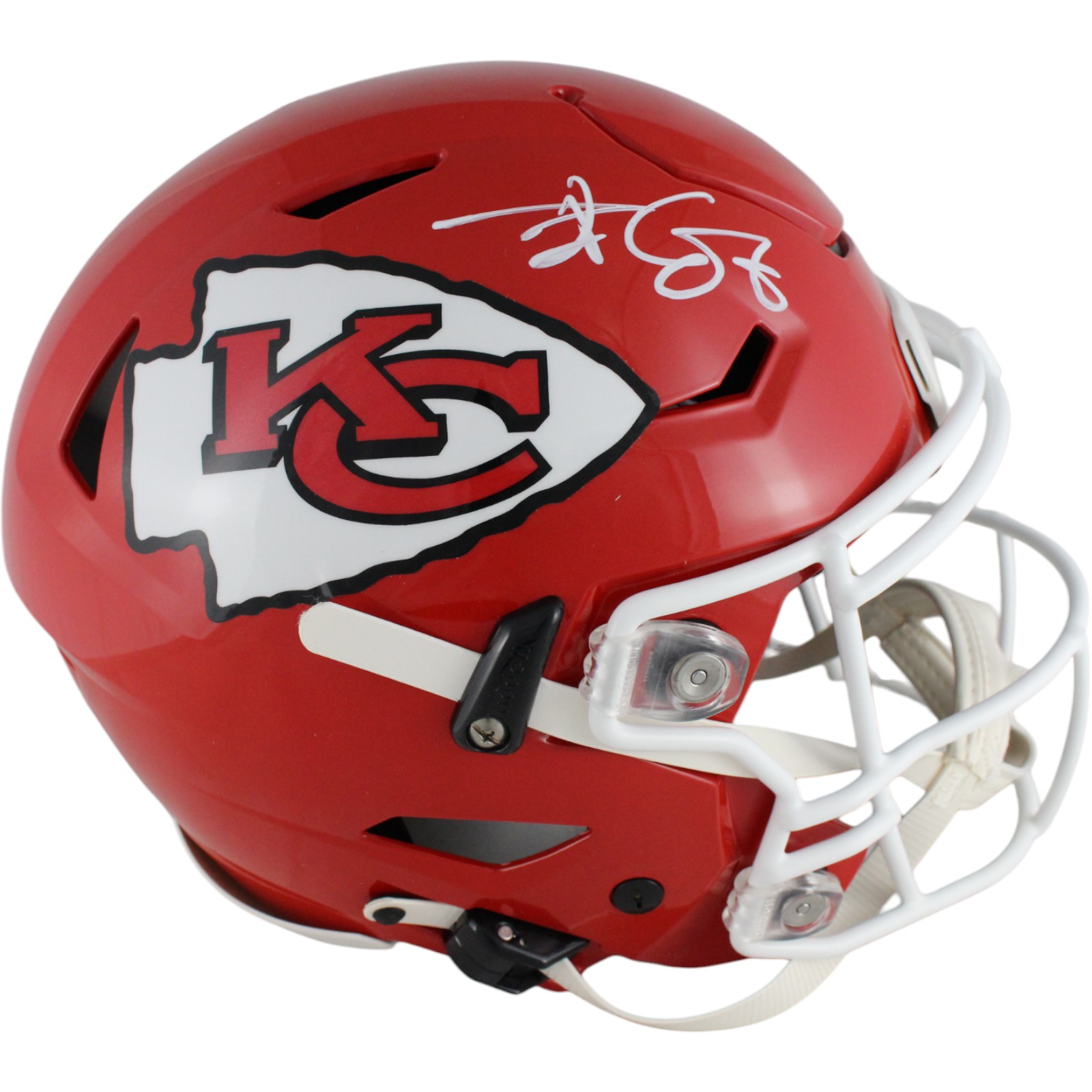 Travis Kelce Signed Kansas City Chiefs SB LVII  SpeedFlex Helmet Beckett 49089