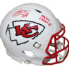 Travis Kelce Signed Kansas City Chiefs Authentic White Helmet SB Champ BAS 26572
