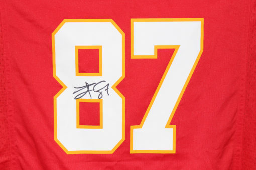 Travis Kelce Autographed Kansas City Chiefs Nike Red XL Jersey Beckett