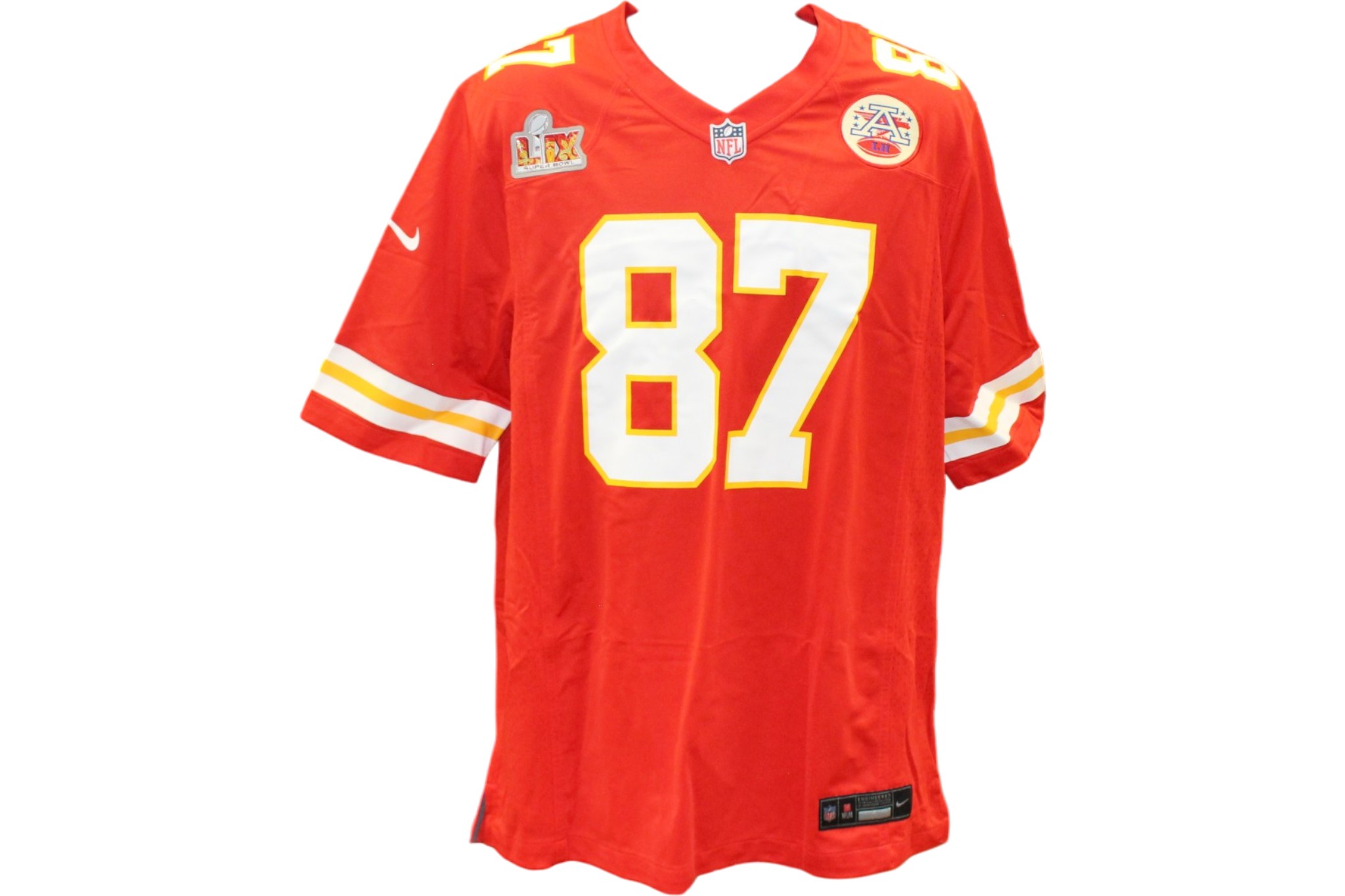 Travis Kelce Kansas City Chiefs Super Bowl LIX Sz L Nike Red Jersey 55367