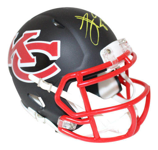 Travis Kelce Autographed/Signed Kansas City Chiefs AMP Mini Helmet BAS 26763