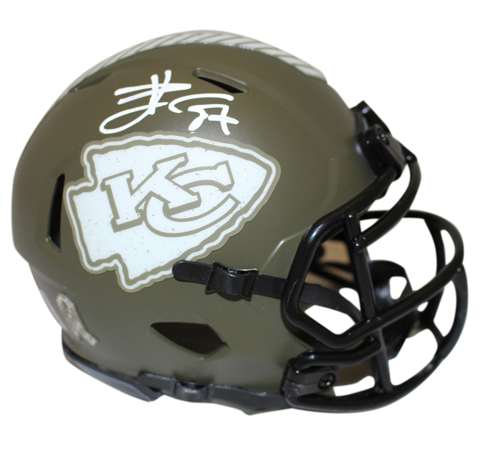 Travis Kelce Autographed Kansas City Chiefs Salute Mini Helmet Beckett