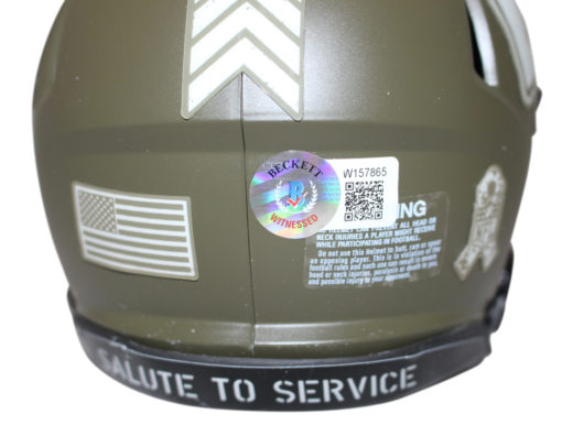 Travis Kelce Autographed Kansas City Chiefs Salute Mini Helmet Beckett