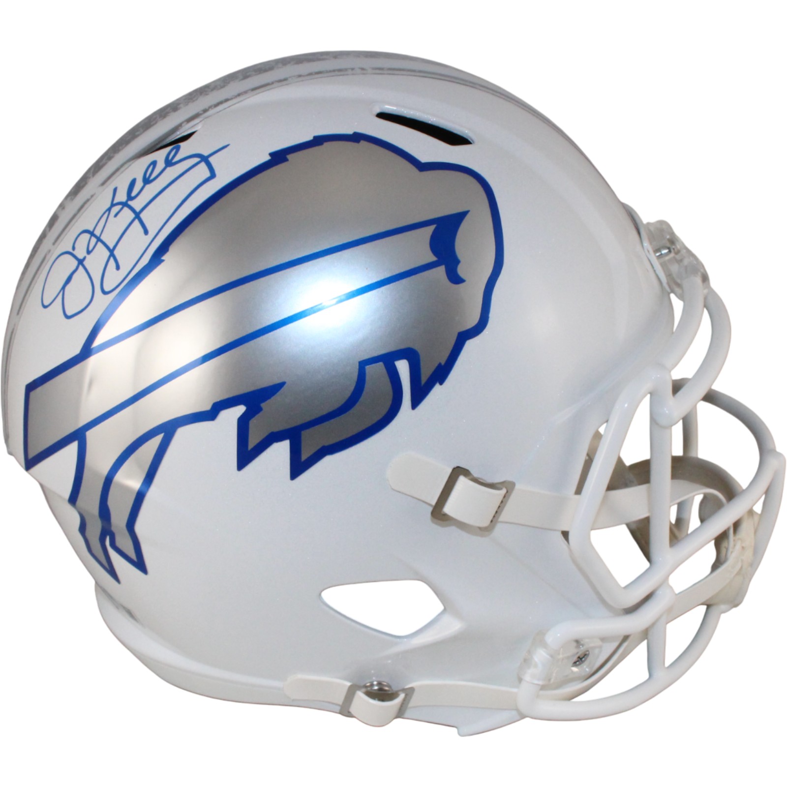 Jim Kelly Autographed Buffalo Bills F/S Rivalries Helmet Beckett Witness 54073