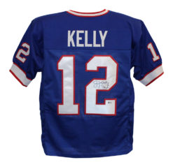 Jim Kelly Autographed/Signed Pro Style Blue XL Jersey BAS 26509