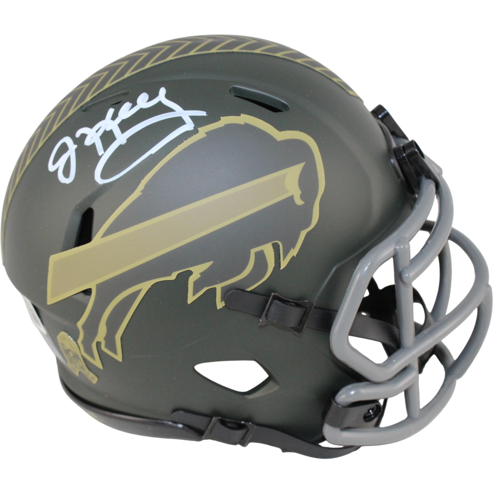 Jim Kelly Autographed Buffalo Bills 25 STS Mini Helmet Beckett Witness 54069