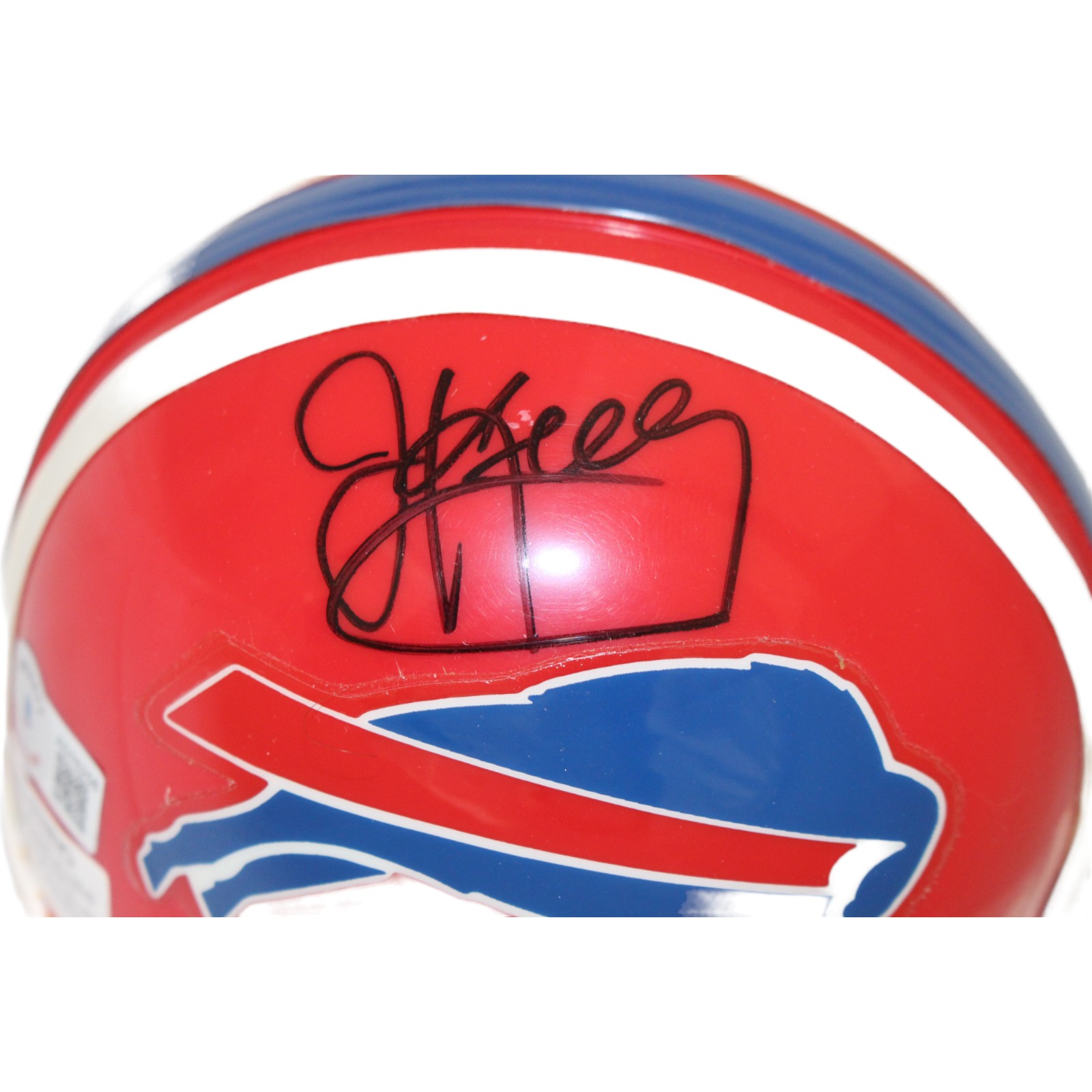 Jim Kelly Autographed Buffalo Bills VSR4 87-01 Replica Mini Helmet BAS 44146