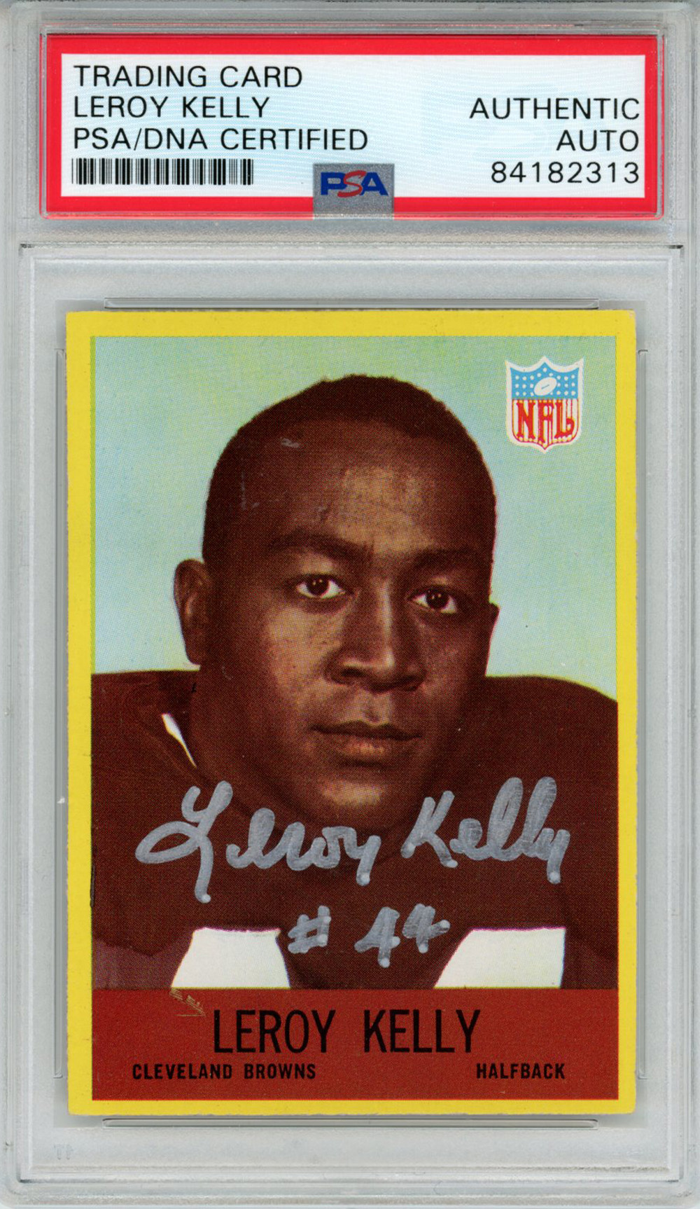 Leroy Kelly Signed 1967 Philadelphia #43 Trading Card PSA Slab