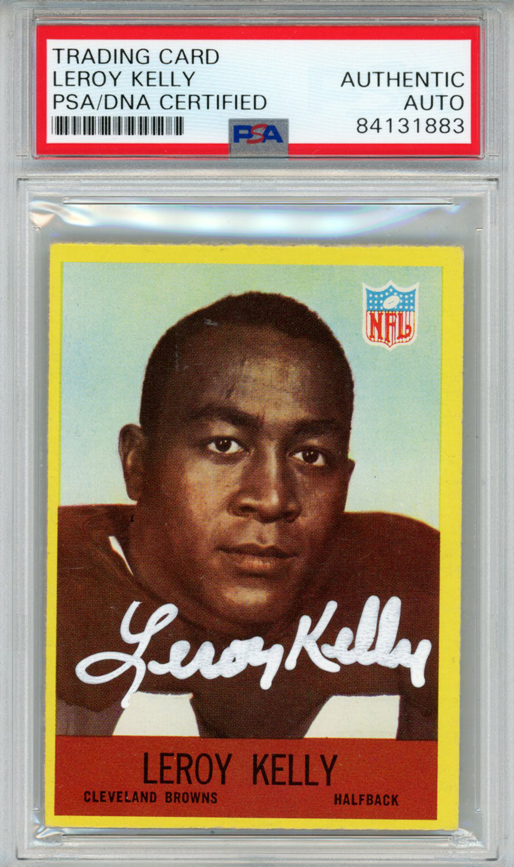 Leroy Kelly Signed 1967 Philadelphia #43 Trading Card PSA Slab