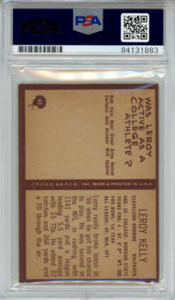 Leroy Kelly Signed 1967 Philadelphia #43 Trading Card PSA Slab