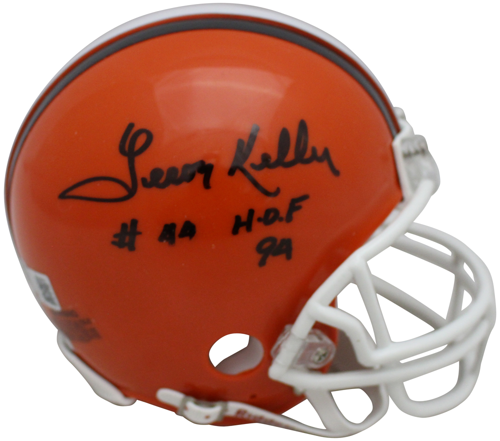 Leroy Kelly Autographed/Signed Cleveland Browns Mini Helmet HOF BAS