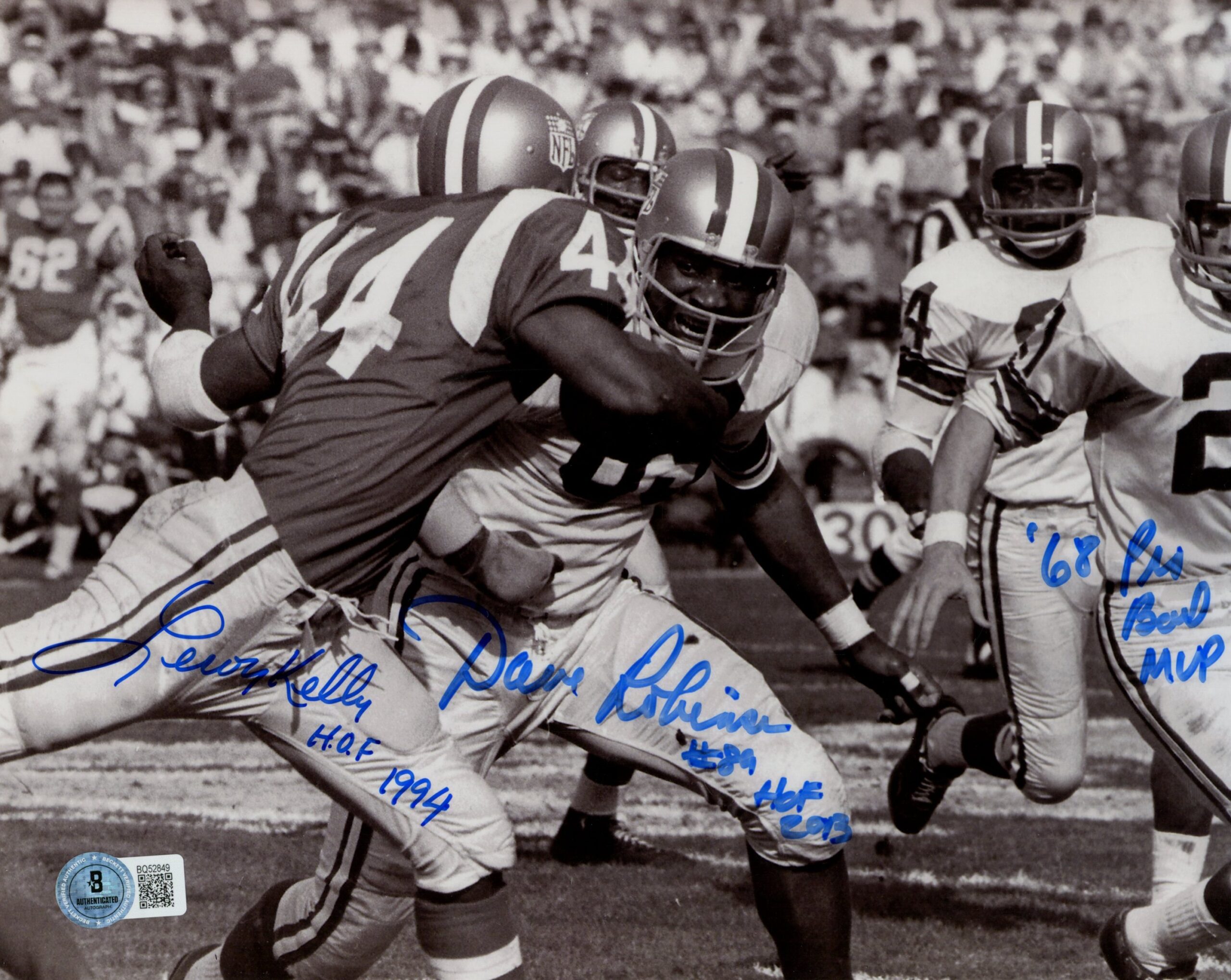 Leroy Kelly Dave Robinson Autographed Pro Bowl 8x10 Photo HOF Beckett 57362