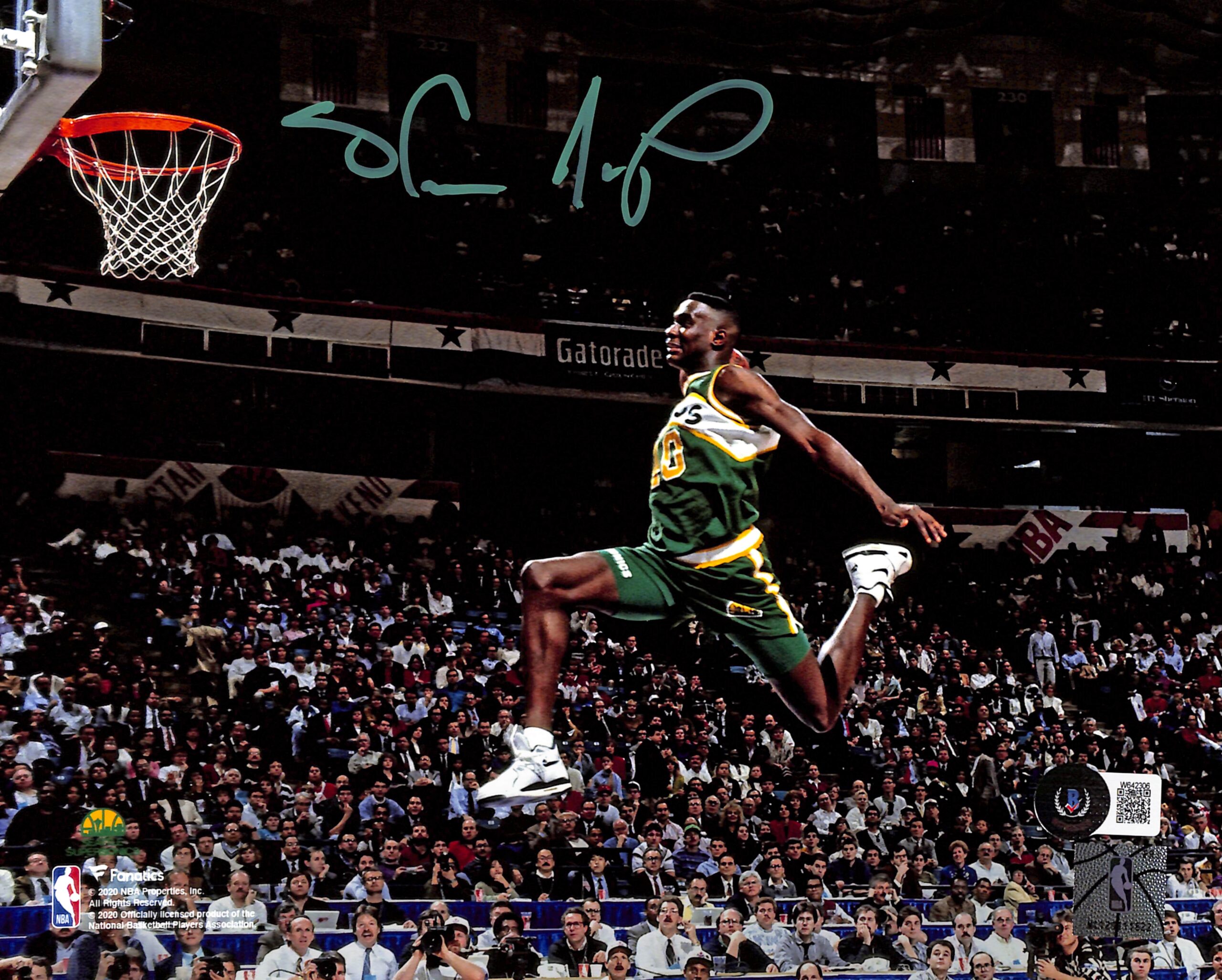 Shawn Kemp Autographed/Signed Seattle Super Sonics 8x10 Photo BAS