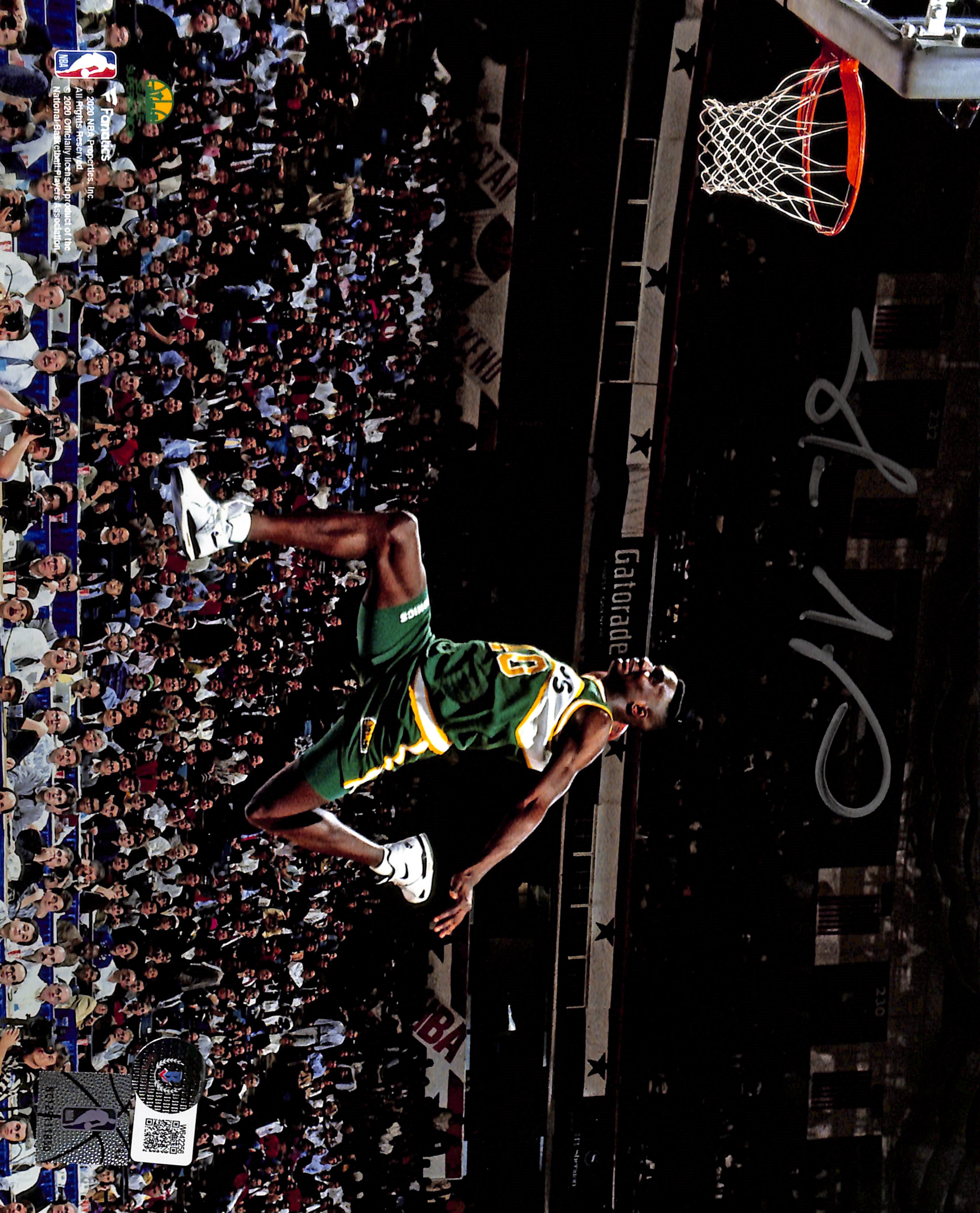 Shawn Kemp Autographed/Signed Seattle Super Sonics 8x10 Photo BAS