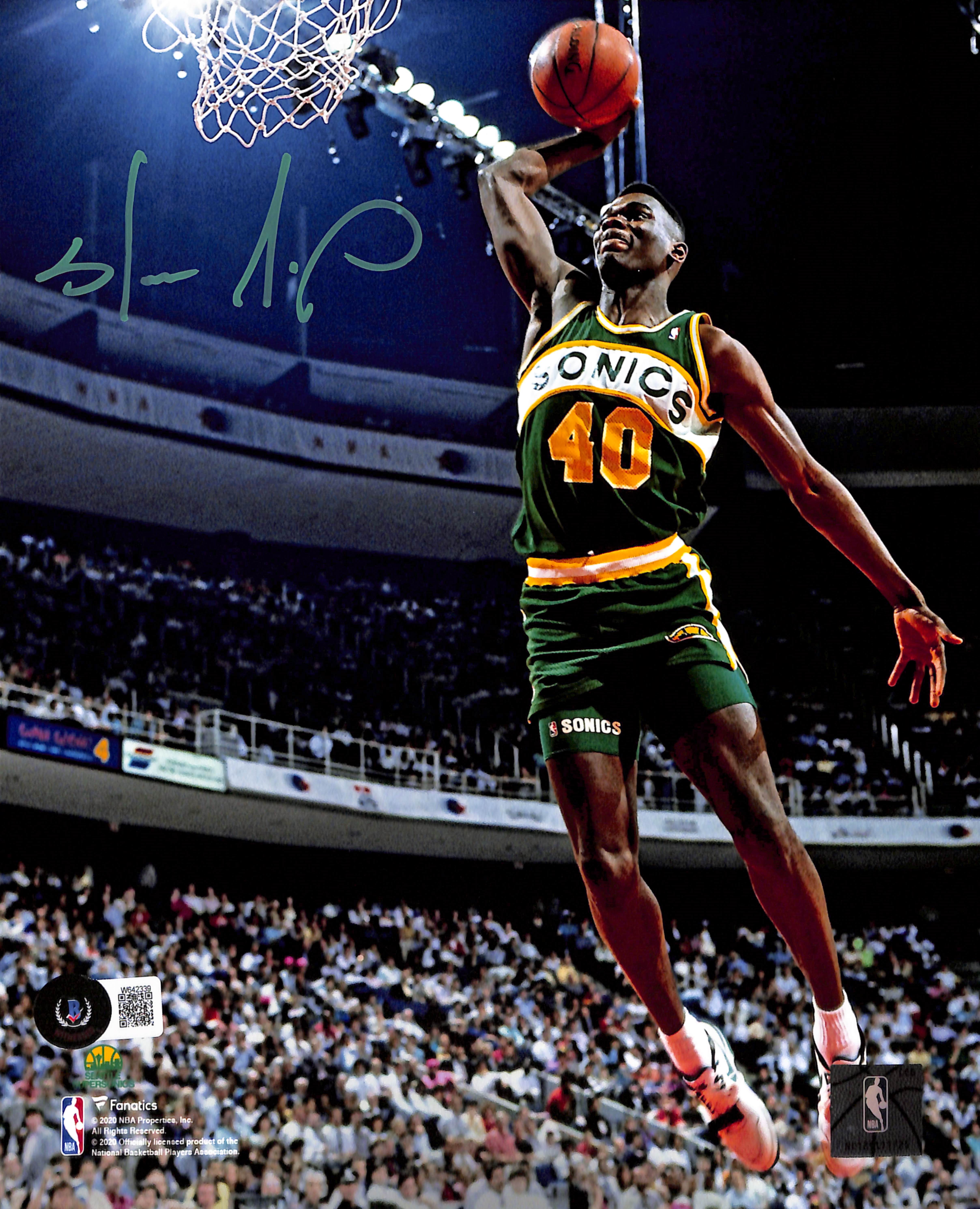 Shawn Kemp Autographed/Signed Seattle Super Sonics 8x10 Photo BAS 