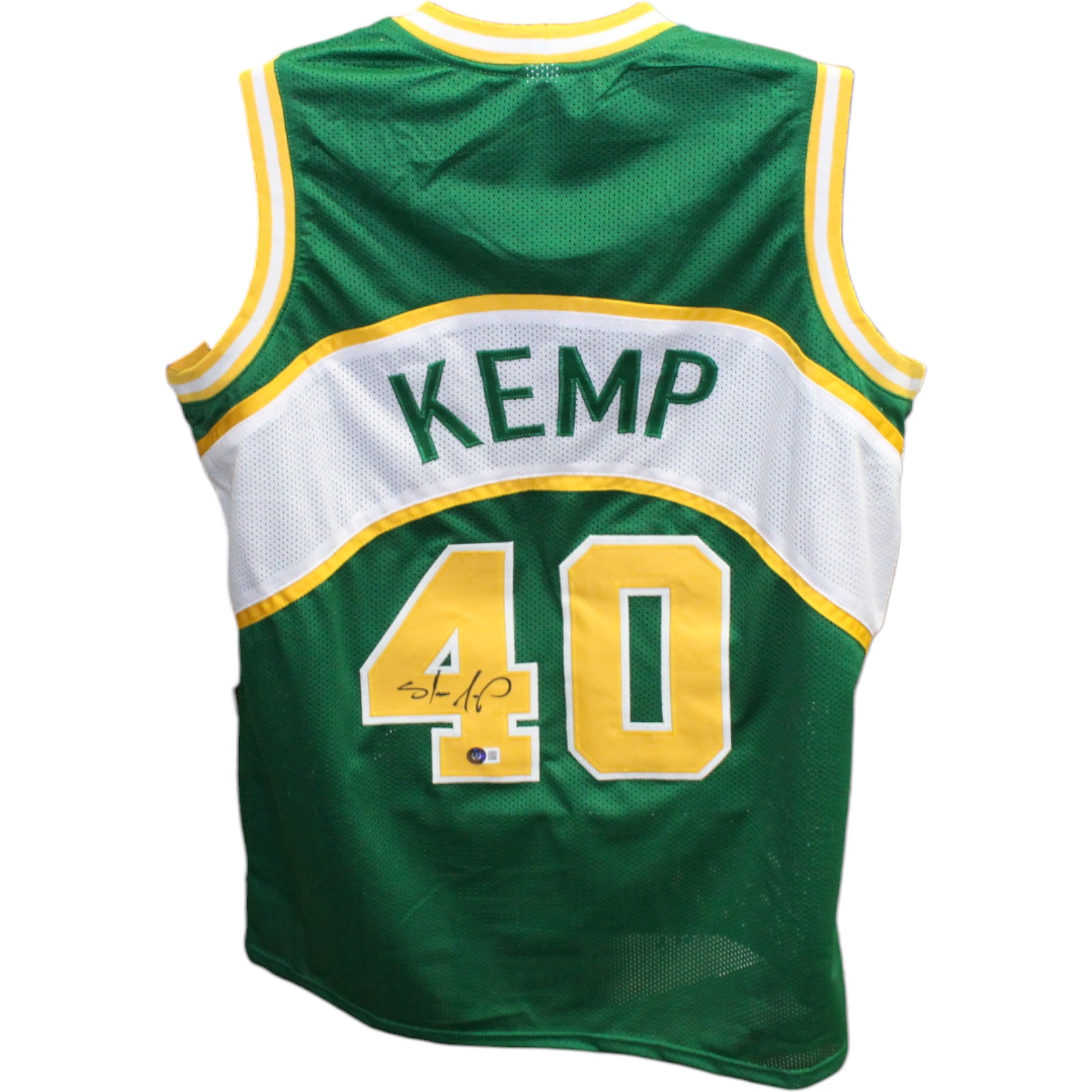 Shawn Kemp Autographed/Signed Pro Style Jersey Green Beckett