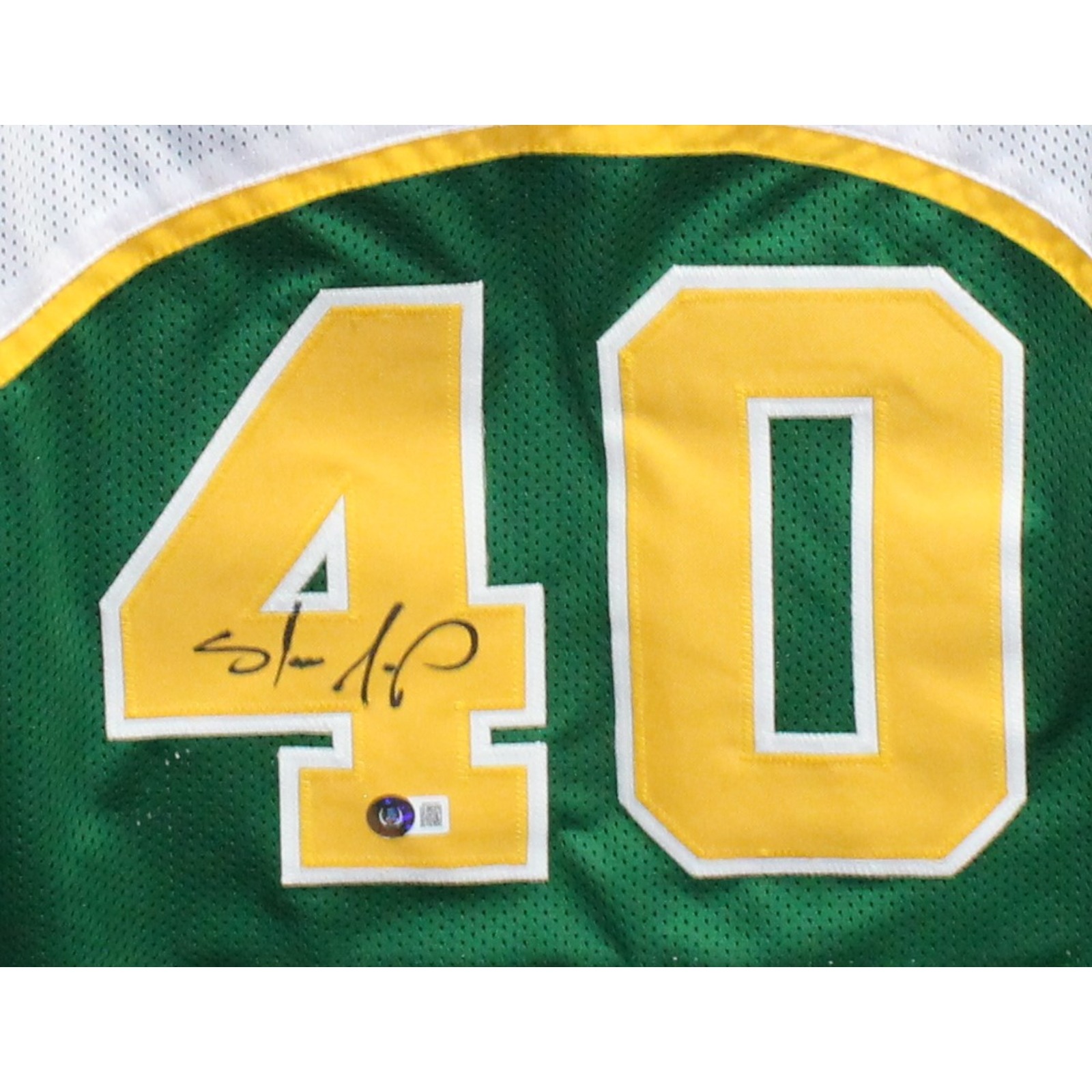 Shawn Kemp Autographed/Signed Pro Style Jersey Green Beckett