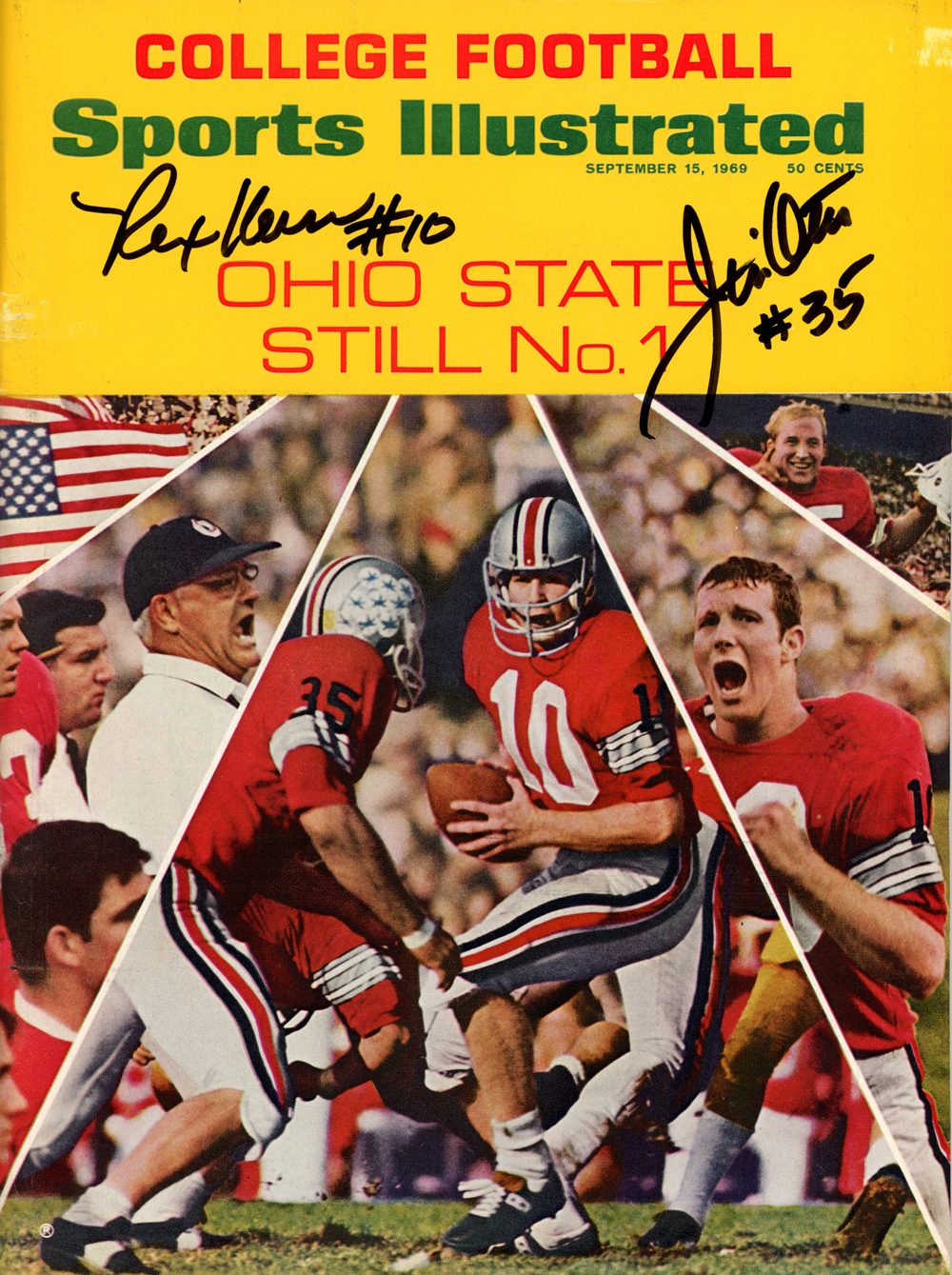 Rex Kern & Jim Otis Signed 9/15/1969 Sports Illustrated Magazine PSA