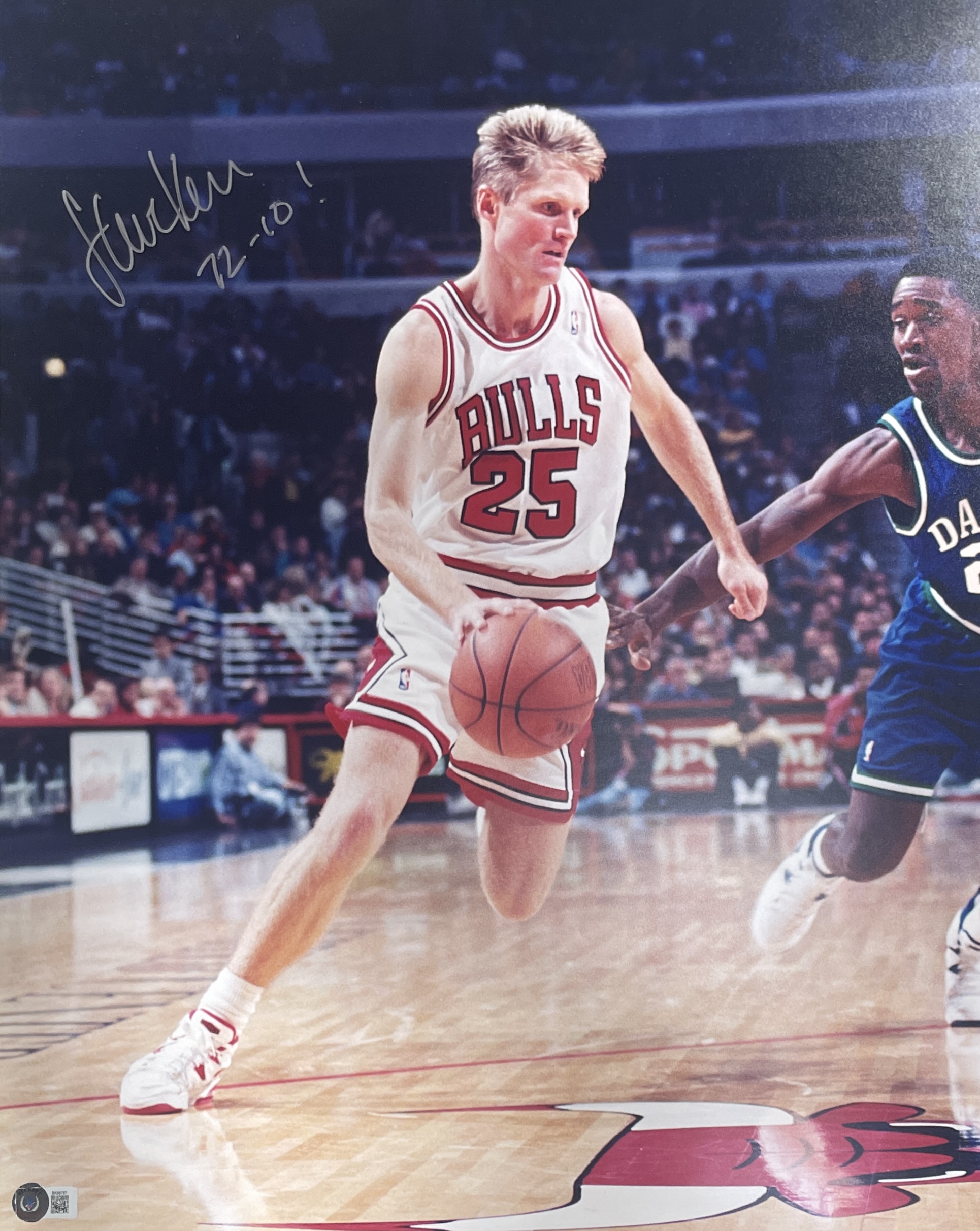 Steve Kerr Autographed/Signed Chicago Bulls matted 16x20 Photo Beckett